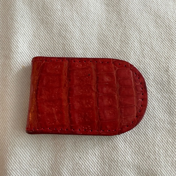 Adriana Castro Money Clip or bookmark in Red crocodile leather with dust… - Picture 1 of 5